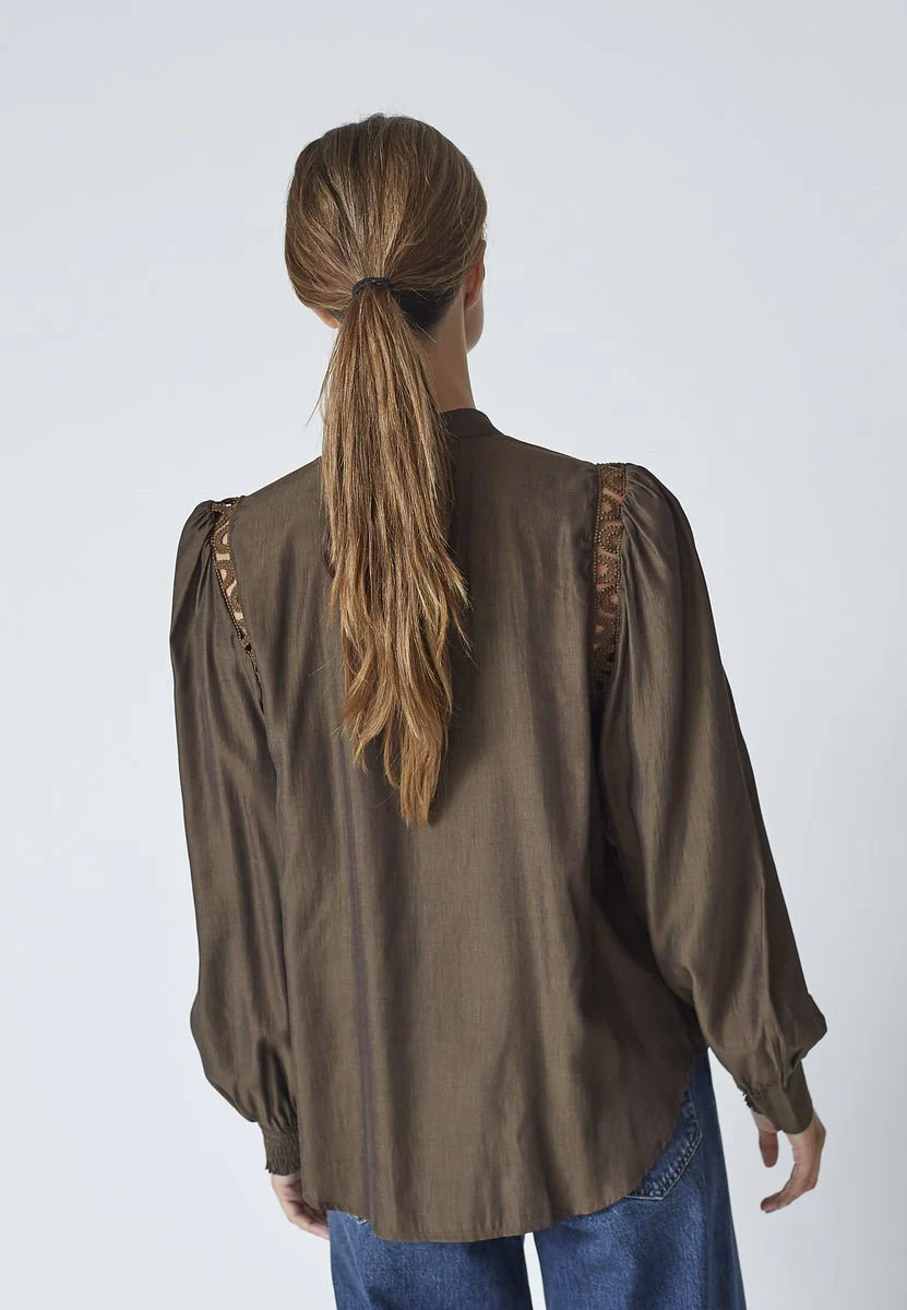 Co'Couture AilaCC Lace Shirt Mocca - Image 2