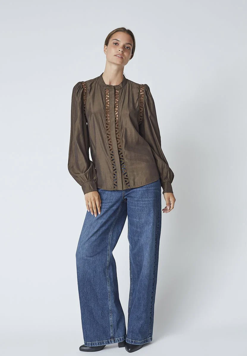 Co'Couture AilaCC Lace Shirt Mocca - Image 4