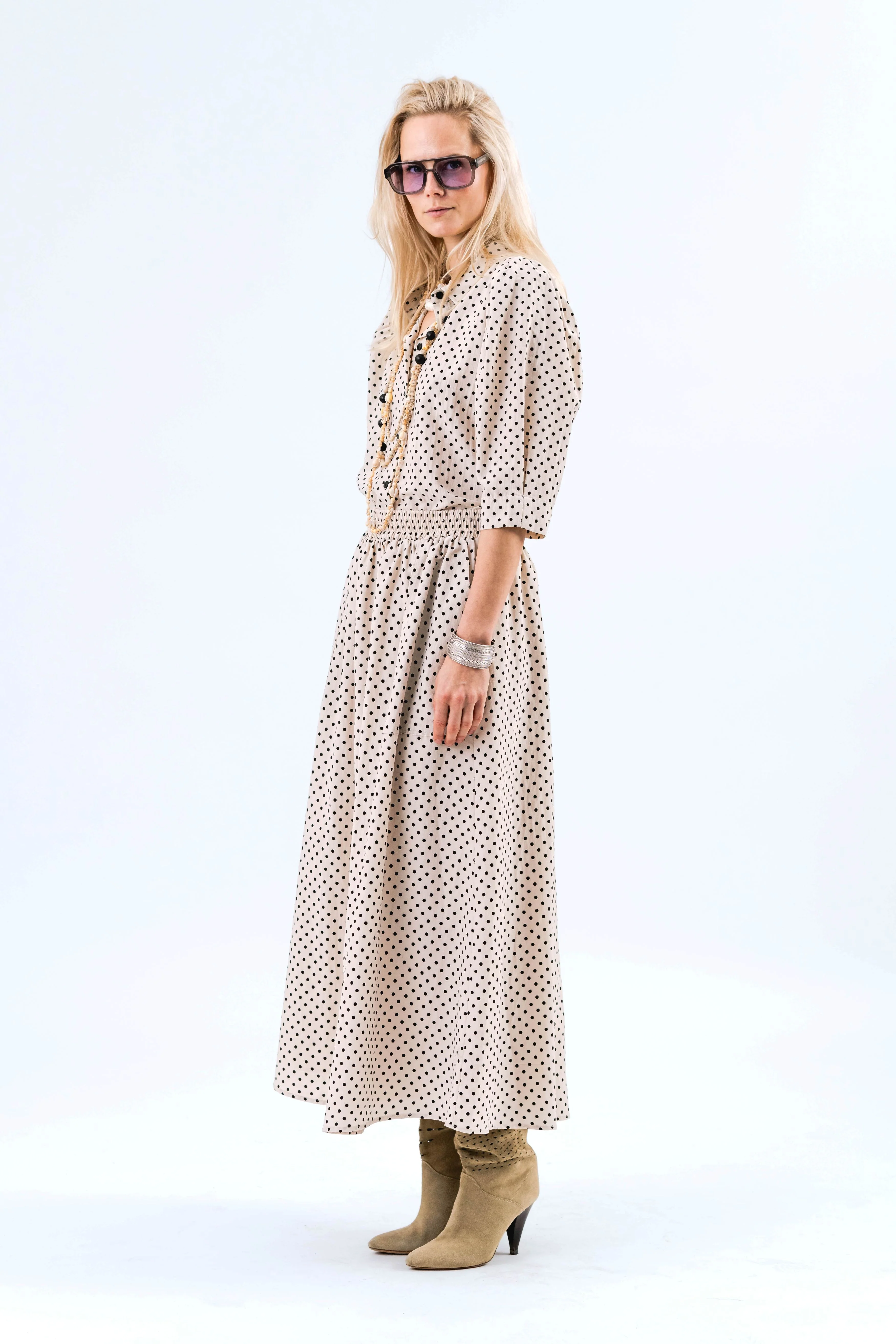 Lollys Laundry AkaneLL Maxi Skirt Creme dot - Image 2