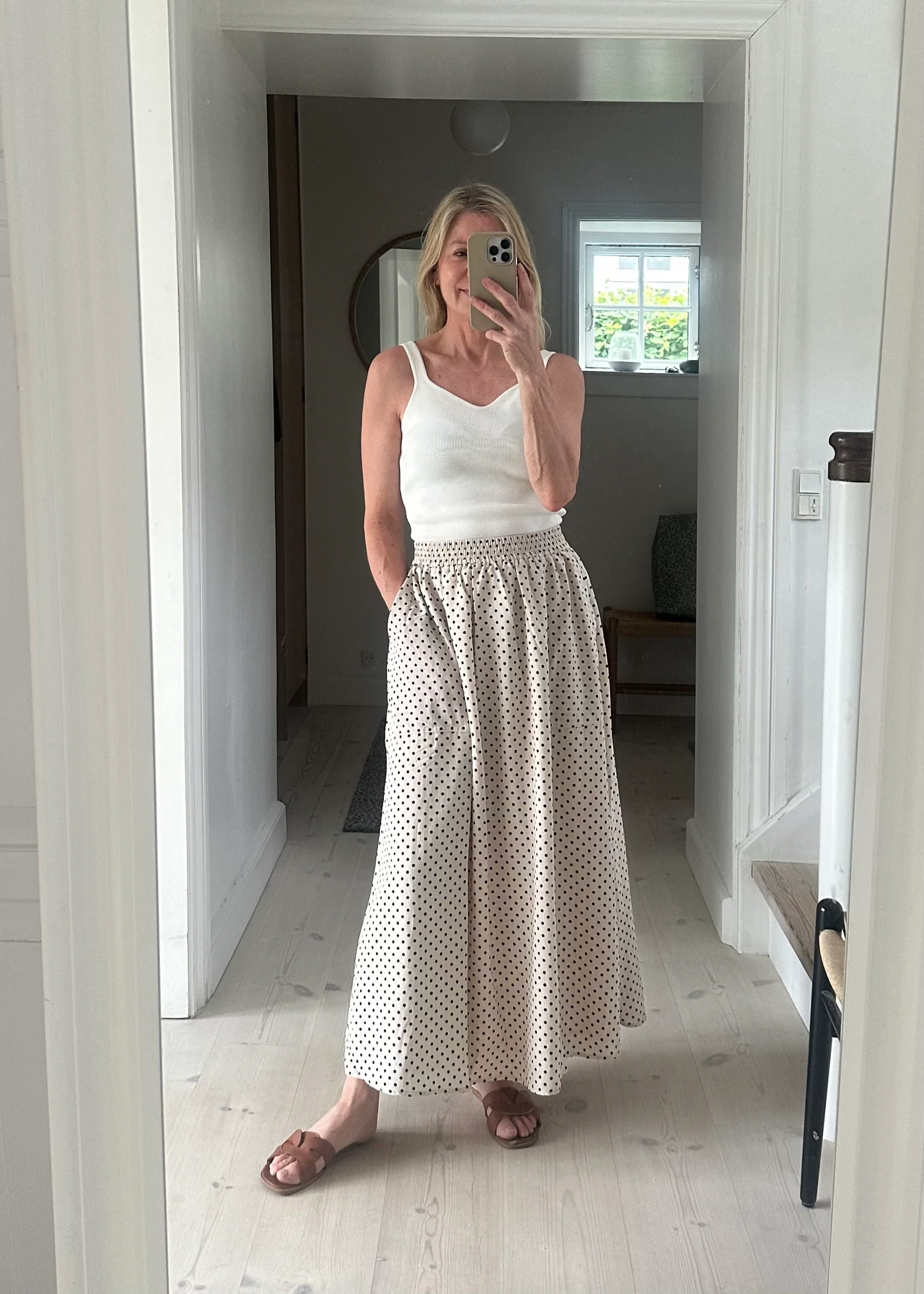 Lollys Laundry AkaneLL Maxi Skirt Creme dot - Image 3