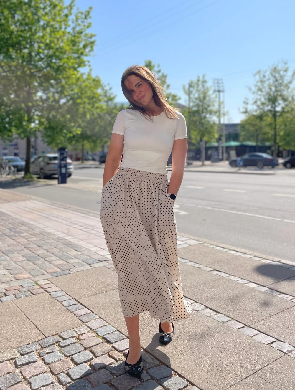 Lollys Laundry AkaneLL Maxi Skirt Creme dot - Image 4