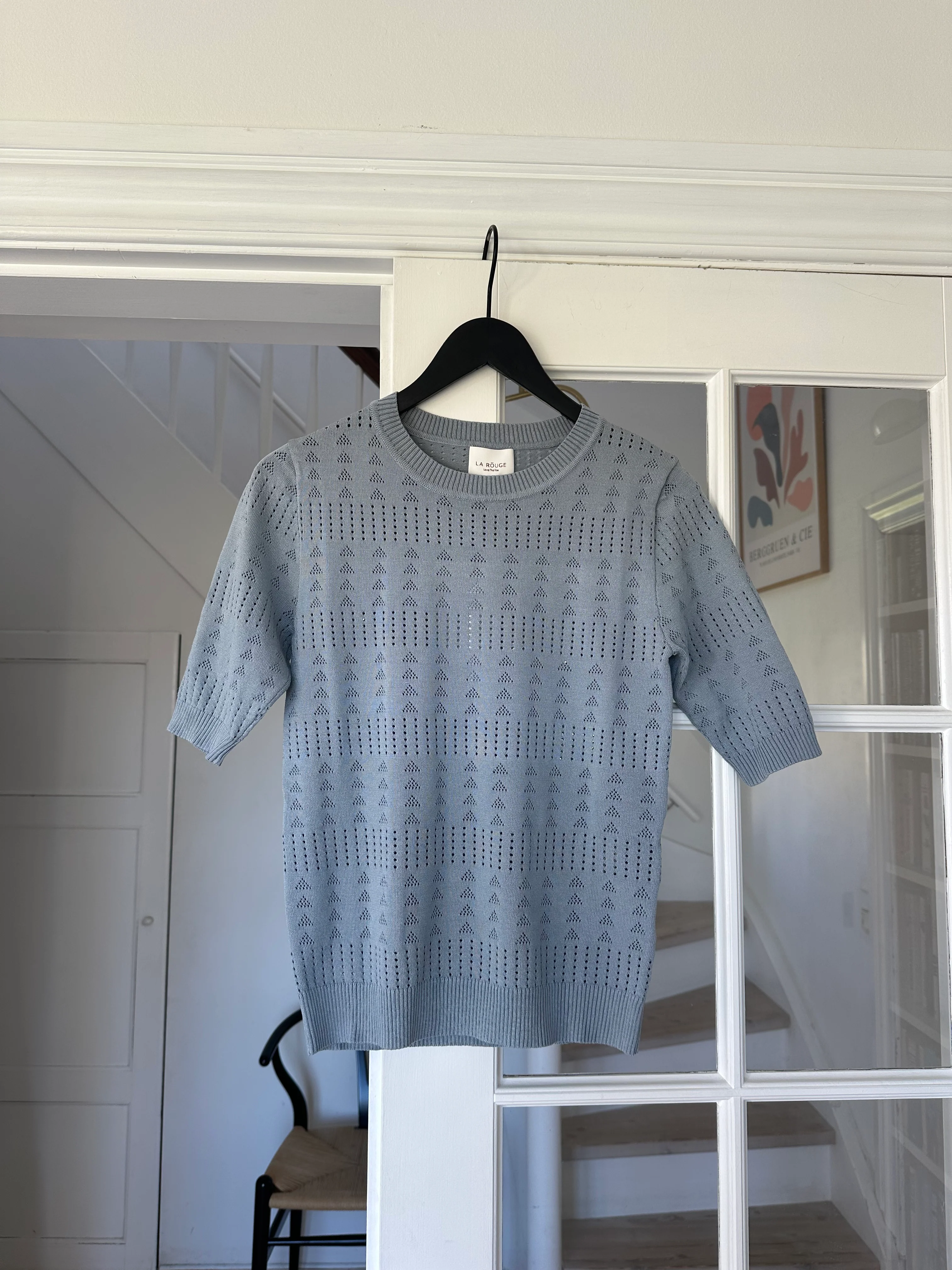 La Rouge Alma knit Blouse Light Blue - Image 3