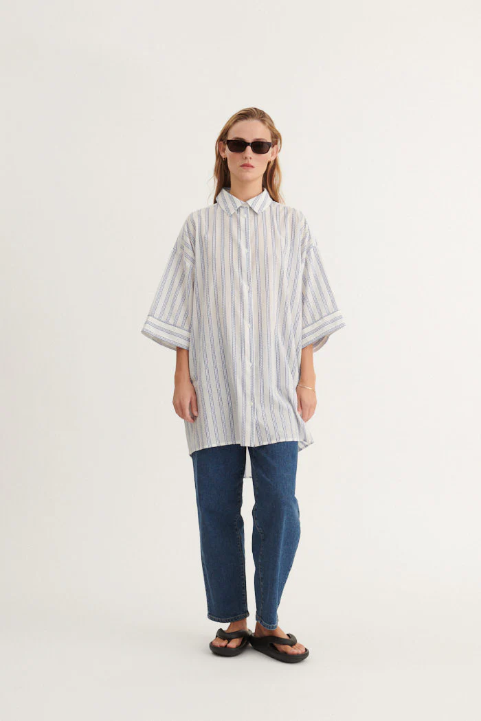 Basic Apparel Ada 3/4 Sl. Shirt  True navy / whisper white - Image 4