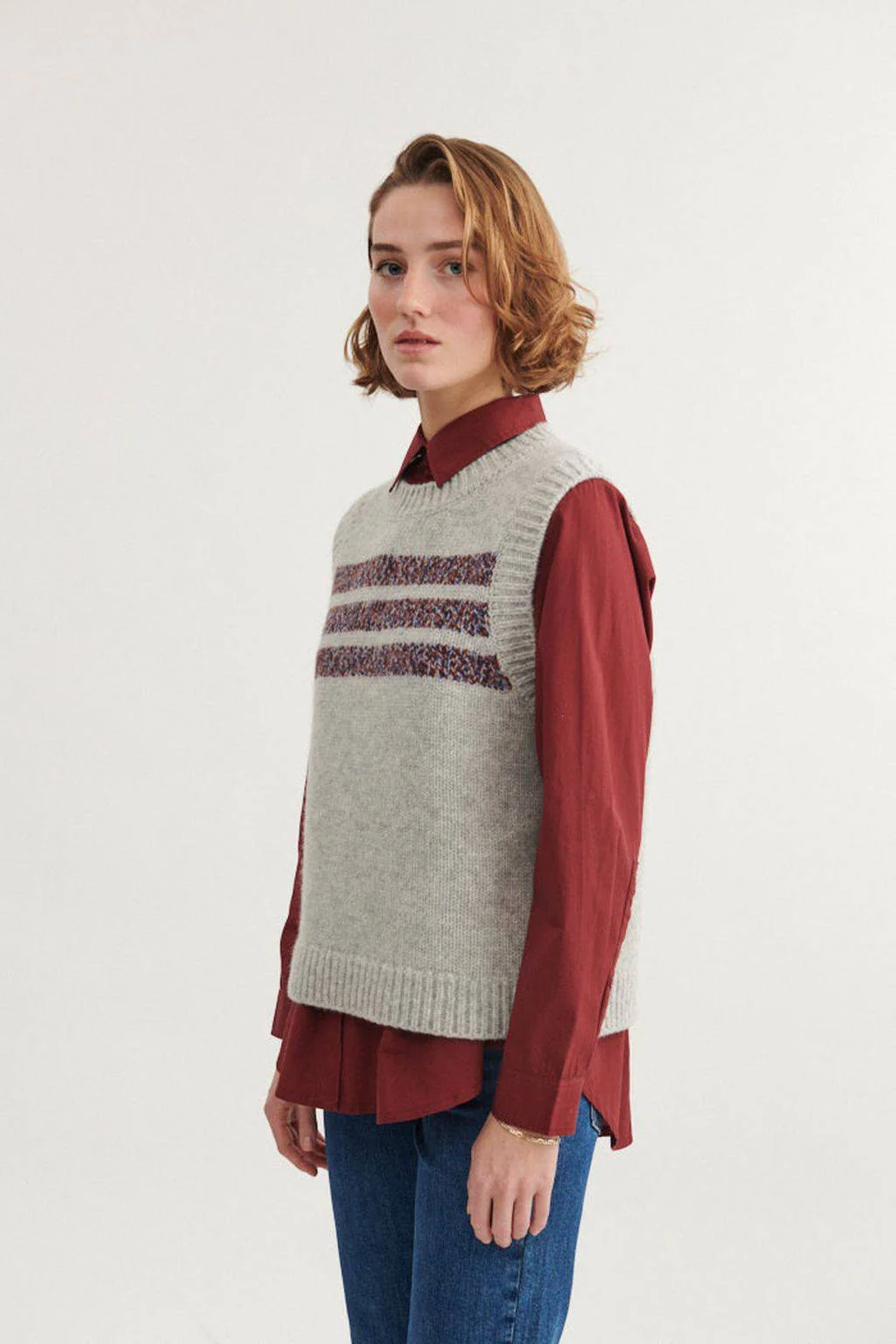 Basic Apparel Blanche Vest light grey melange/sky captain - Image 3