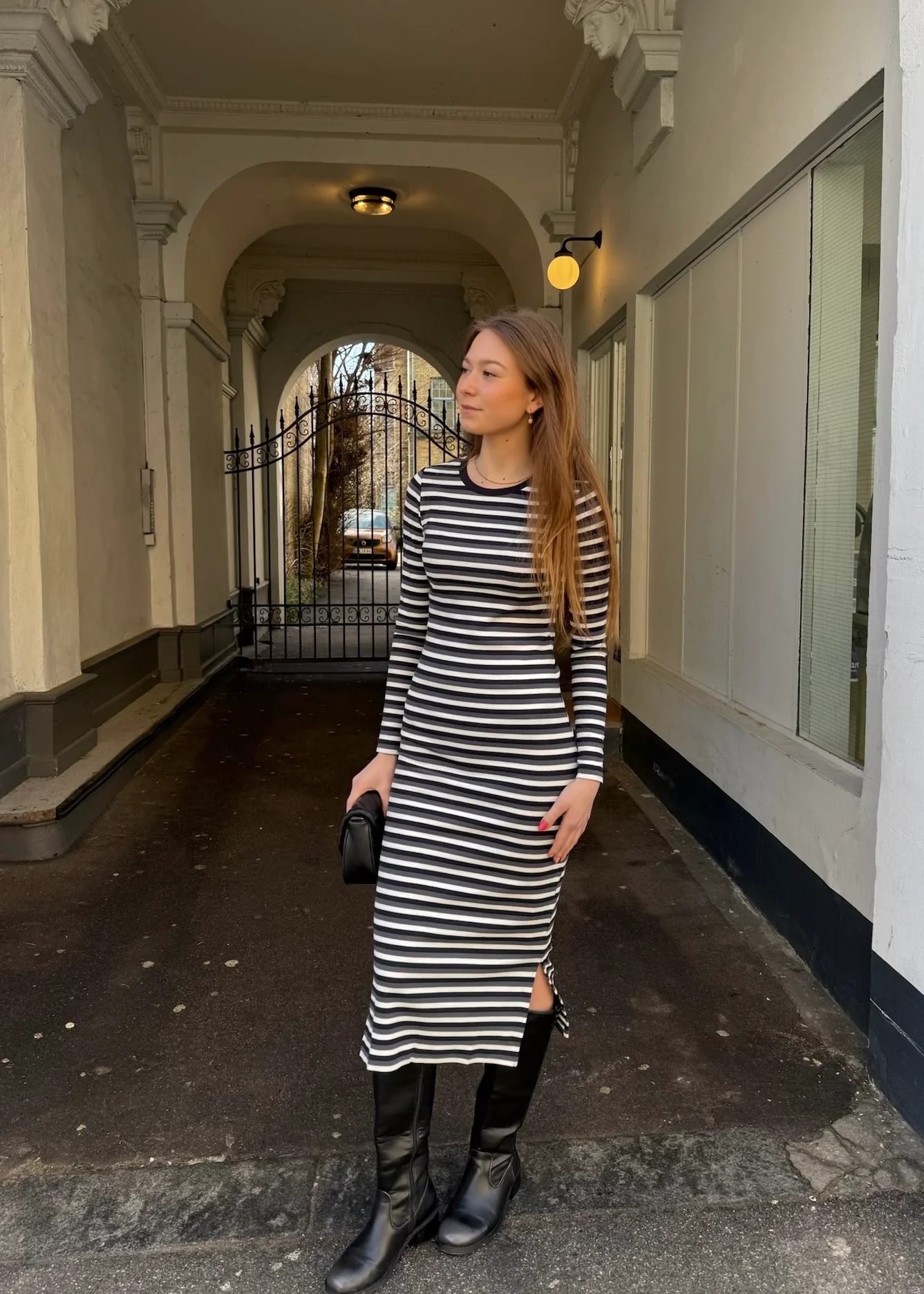 Basic Apparel Ludmilla Long dress whisper white/dark grey mel./black - Image 2