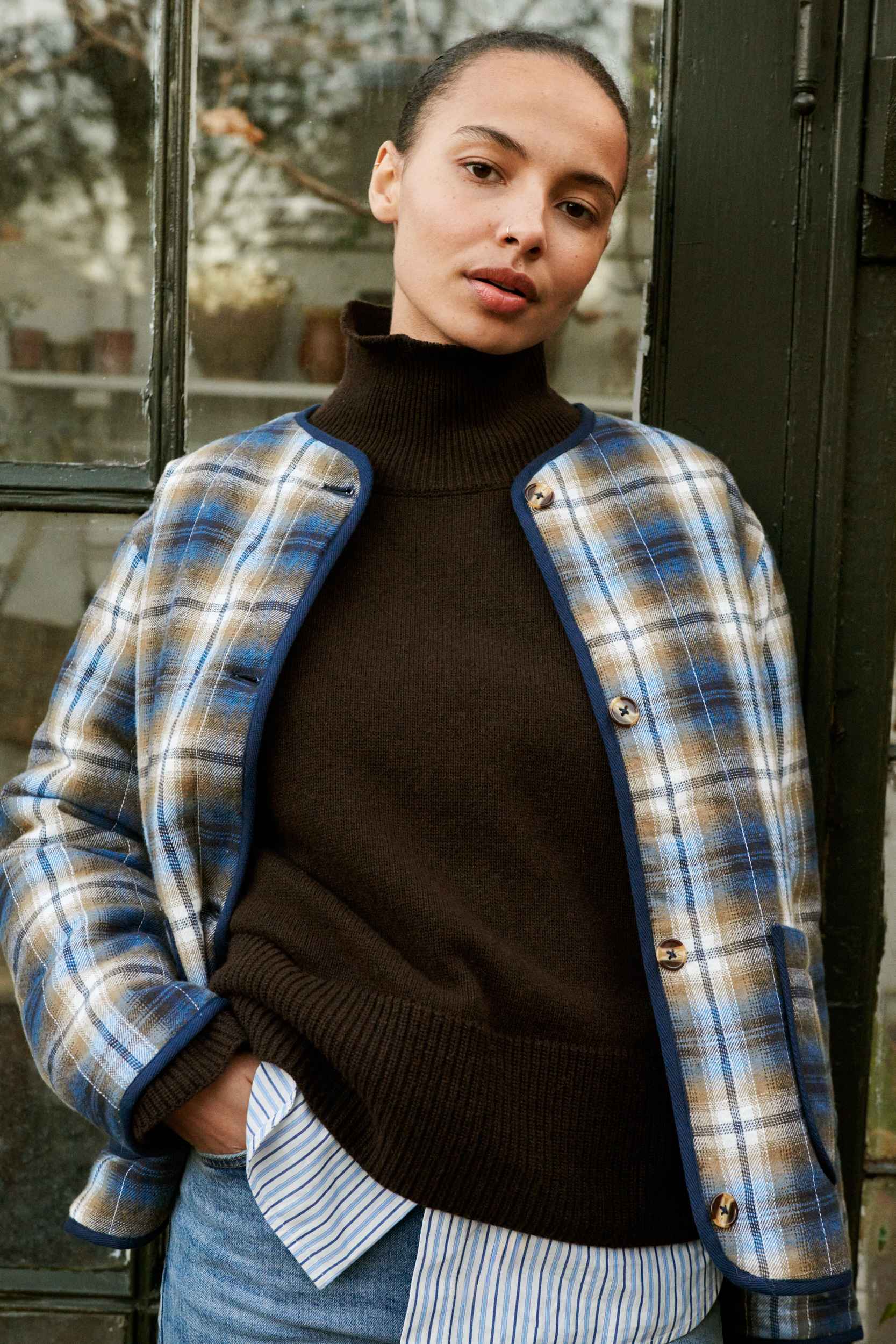 Basic Apparel Trudie Jacket tobacco brown/classic blue - Image 4