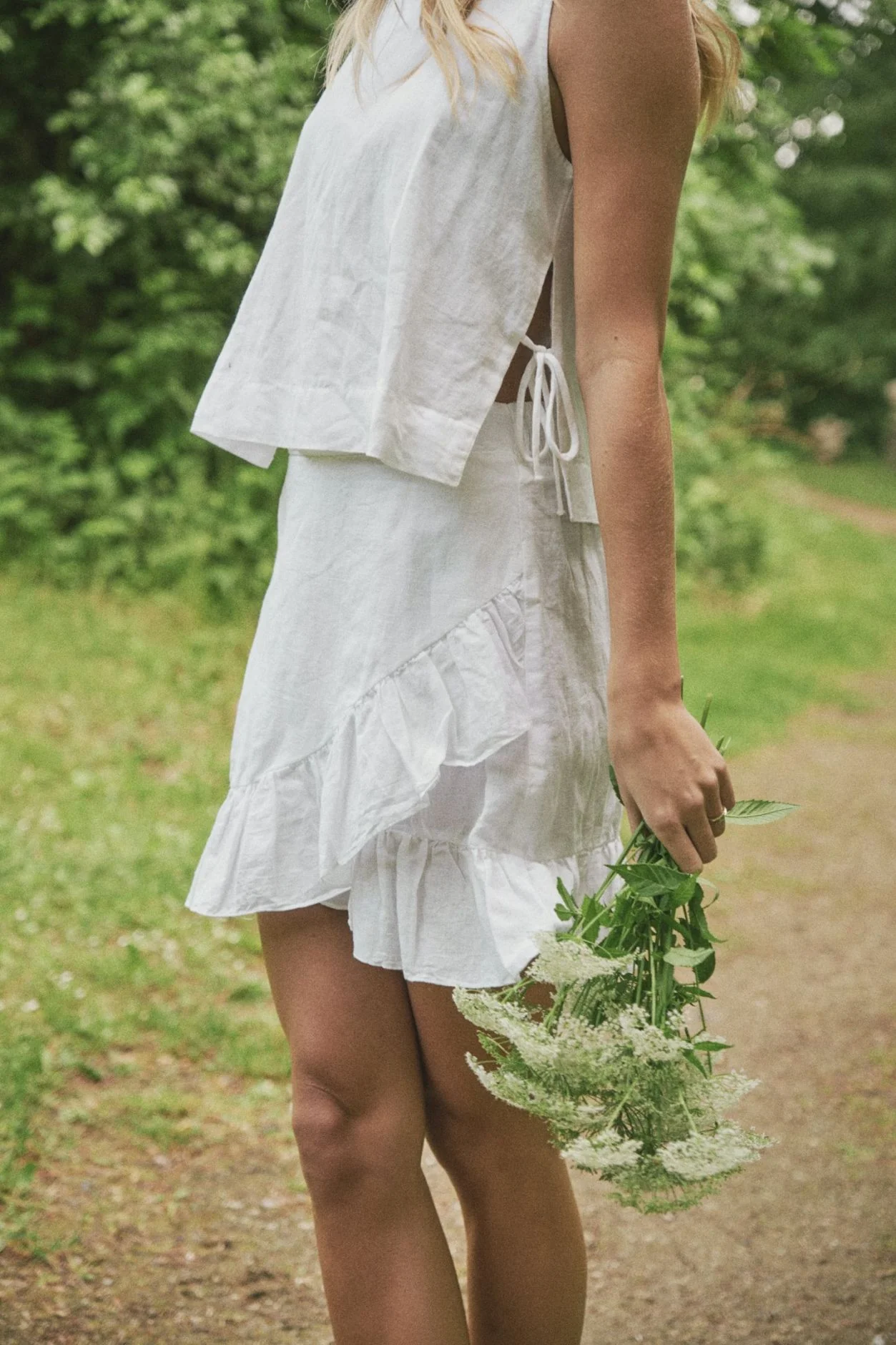 Neo Noir Bekka Linen Skirt White - Image 4