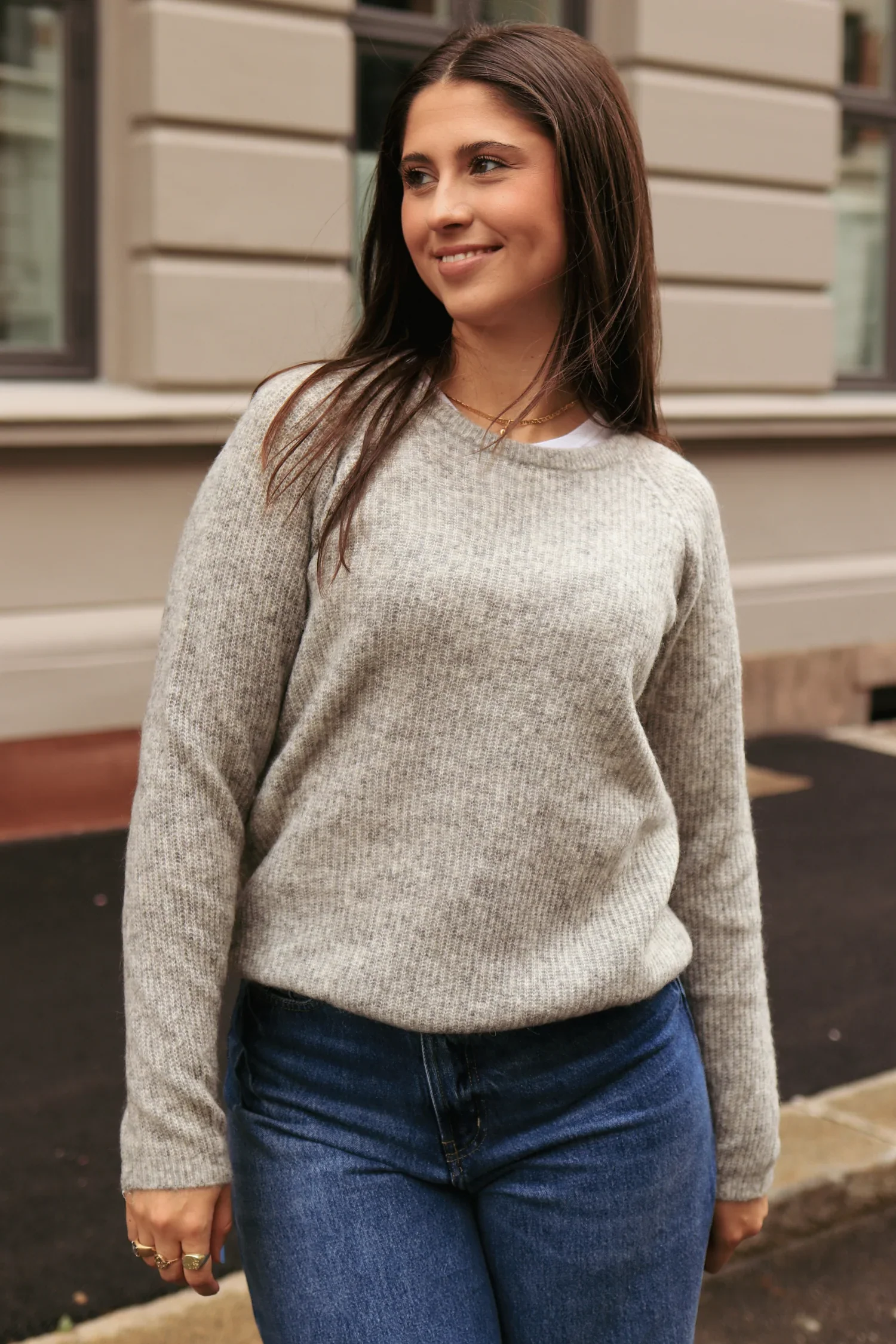 Urban Pioneers Betzy Sweater Light Grey Melange - Image 4