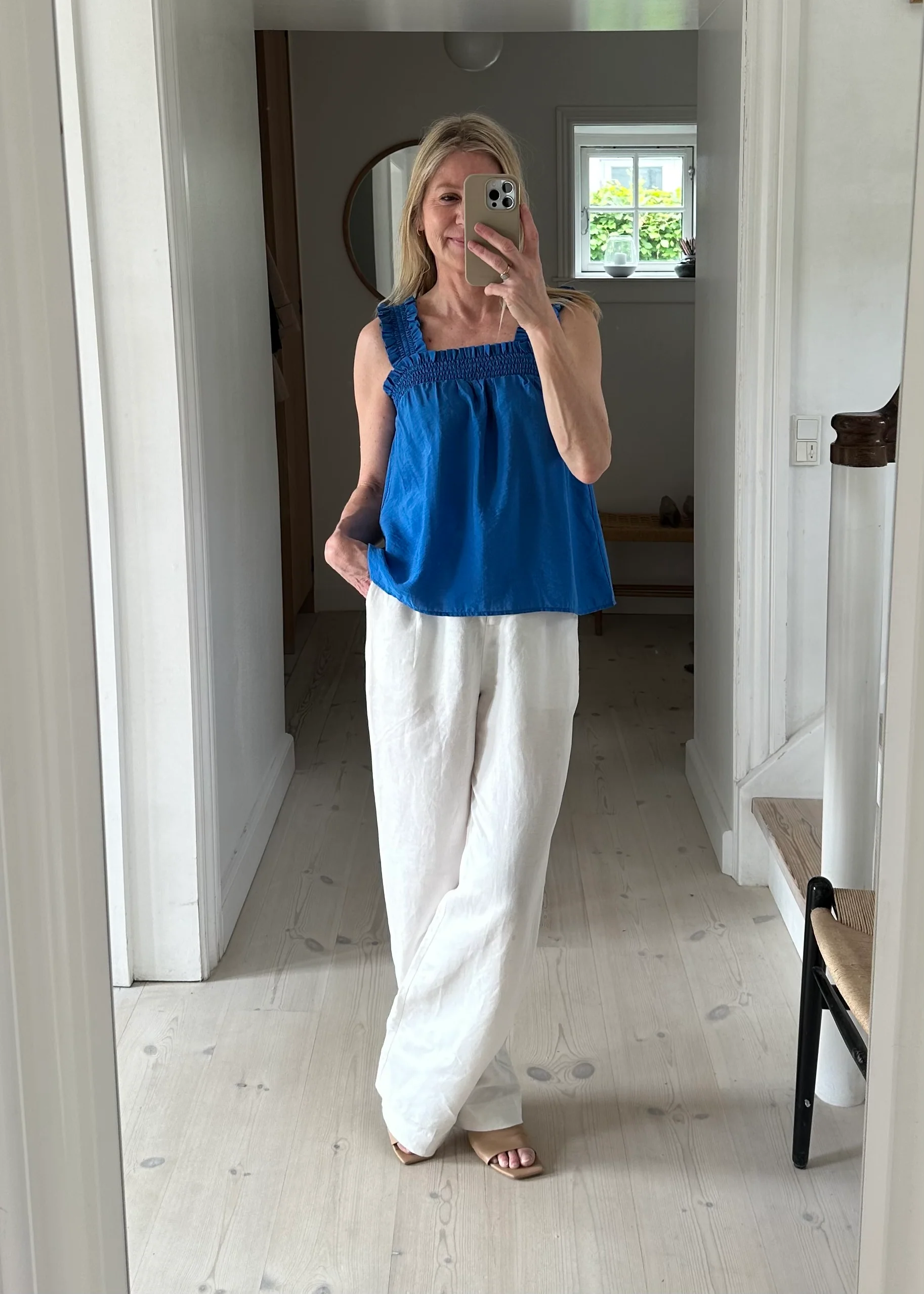 Co'Couture CallumCC Smock Strap Top New blue - Image 3