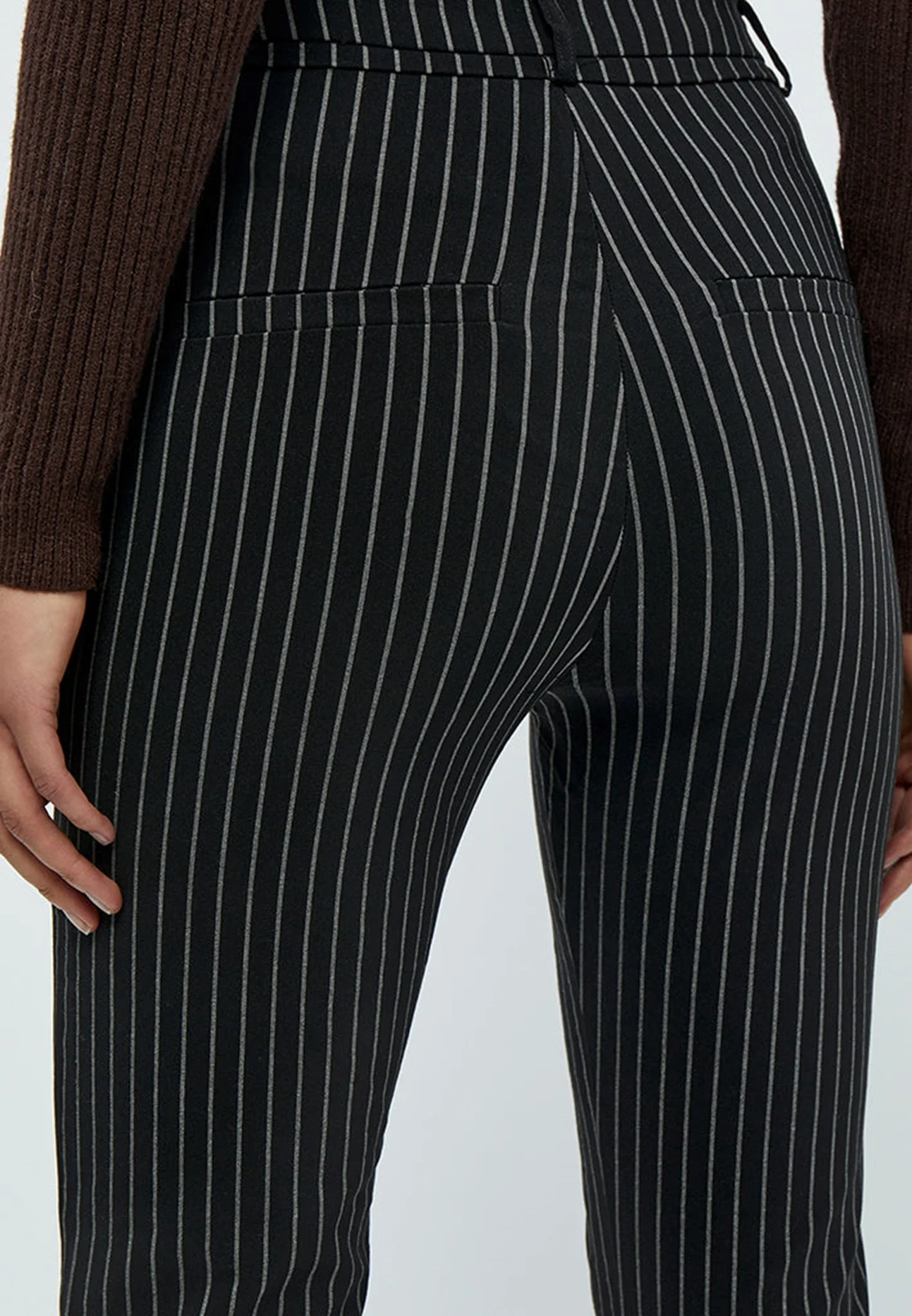 Minus Carma stripe flared pants black grey pinstripe - Image 4