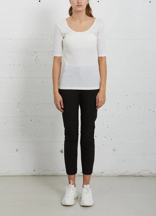 Coster Copenhagen CC Heart silk scoop neck t-shirt white - Image 3