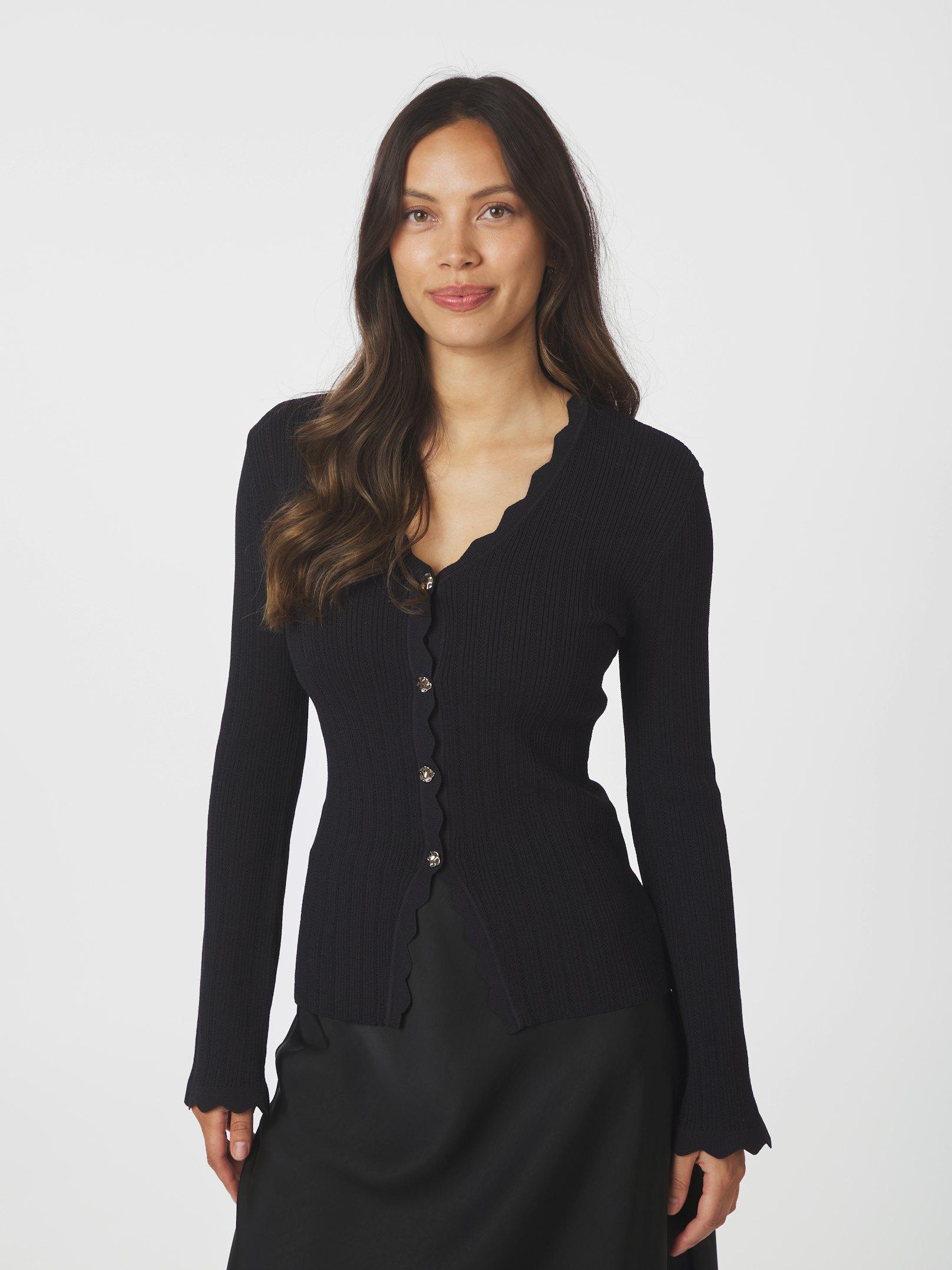 Neo Noir Clara stitch knit blouse dark navy - Image 3