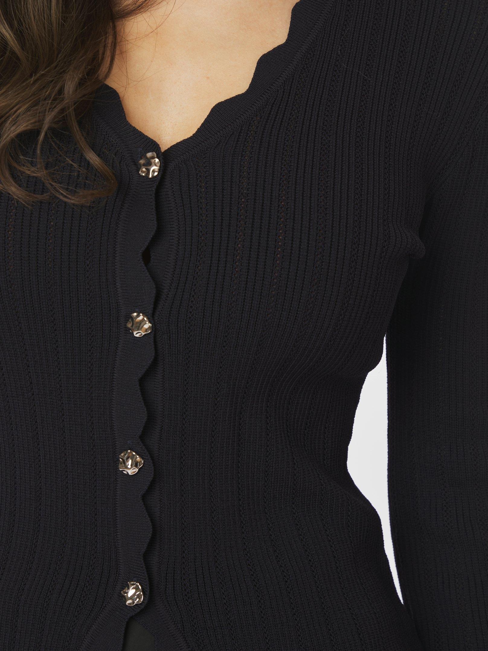 Neo Noir Clara stitch knit blouse dark navy - Image 4