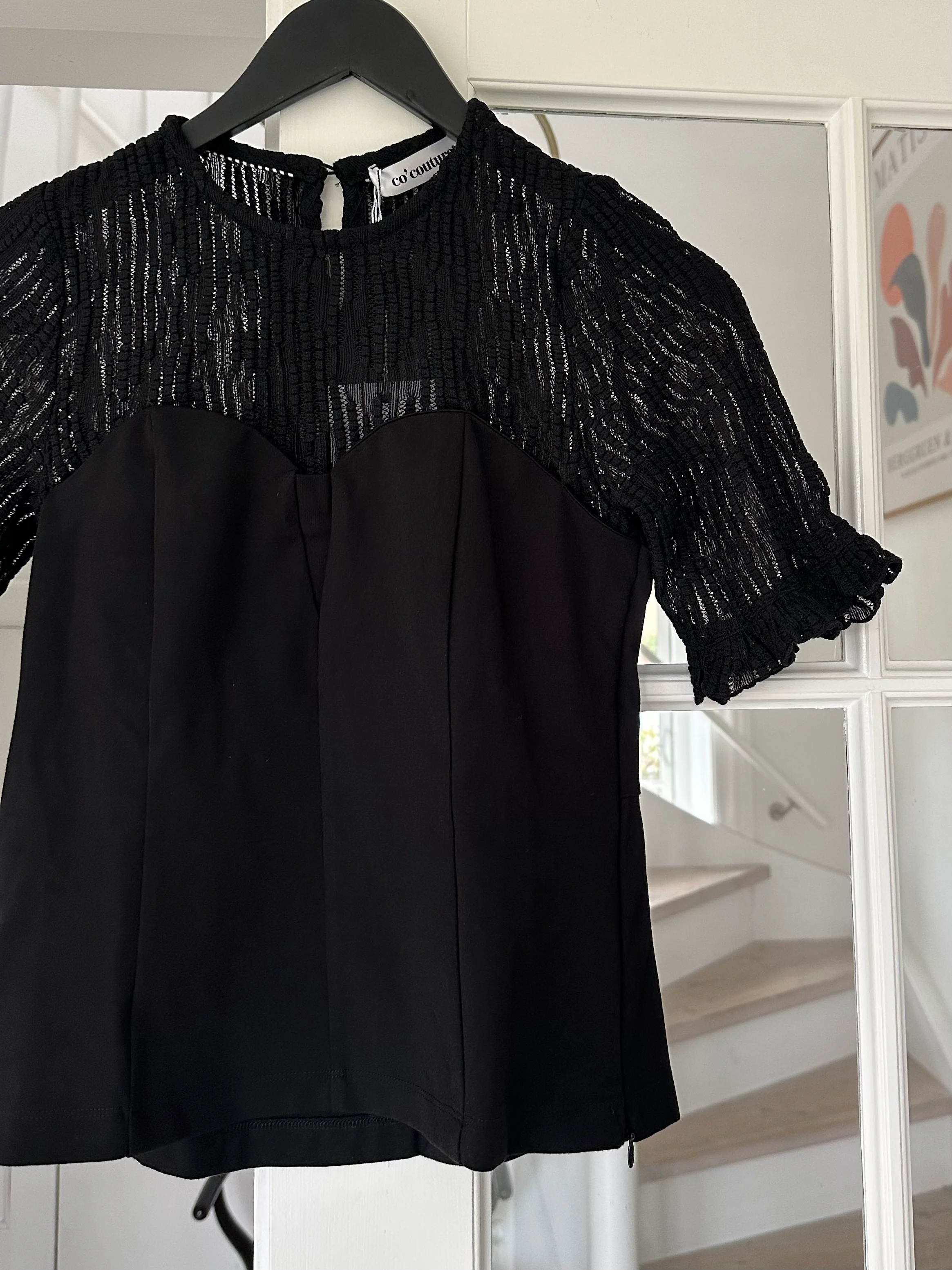 Co’Couture Coltoncc Lace Mix Top Black - Image 2
