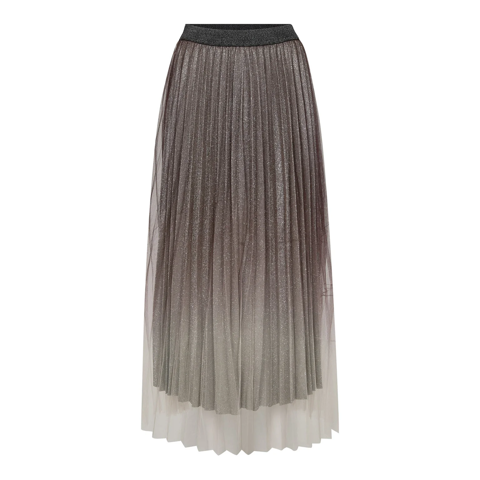 Co’Couture Glittercc Plissé Skirt Dark Brown - Image 2