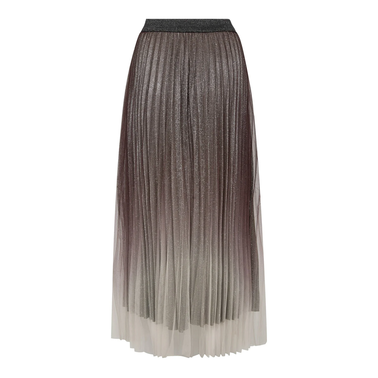 Co’Couture Glittercc Plissé Skirt Dark Brown - Image 3