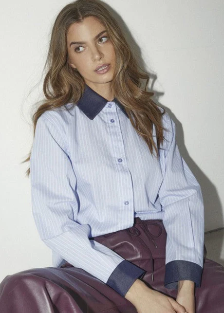 Co’Couture Nelsoncc Stripe Shirt Pale Blue - Image 3