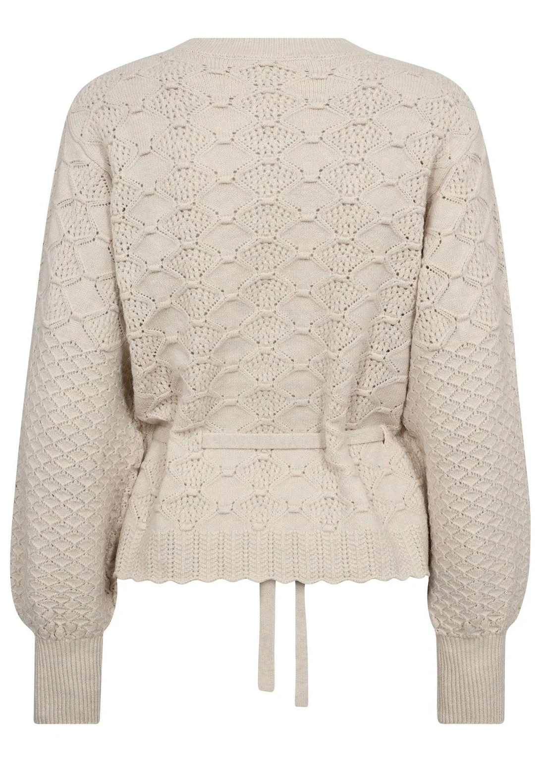 Co’Couture Rowcc Pointelle Tie Cardigan Ivory - Image 5