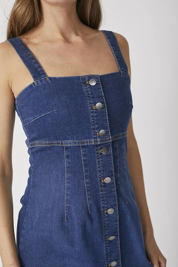 Co’Couture Tylercc Denim Long Dress Denim Blue - Image 4