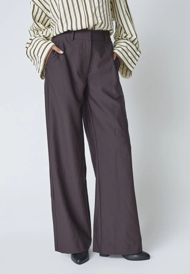 Co'Couture ZellaCC Wide Pant Dark Brown - Image 4