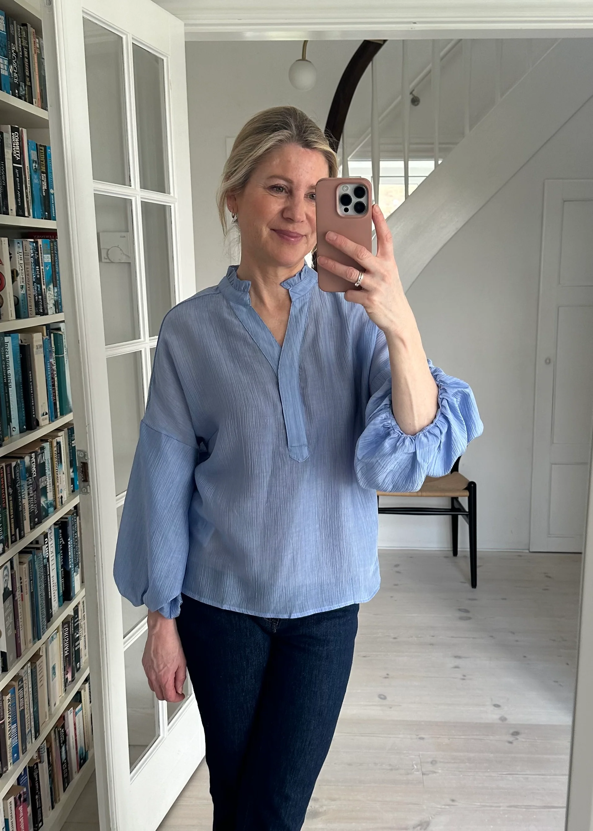 Co'Couture KendraCC Frill Blouse pale blue - Image 3