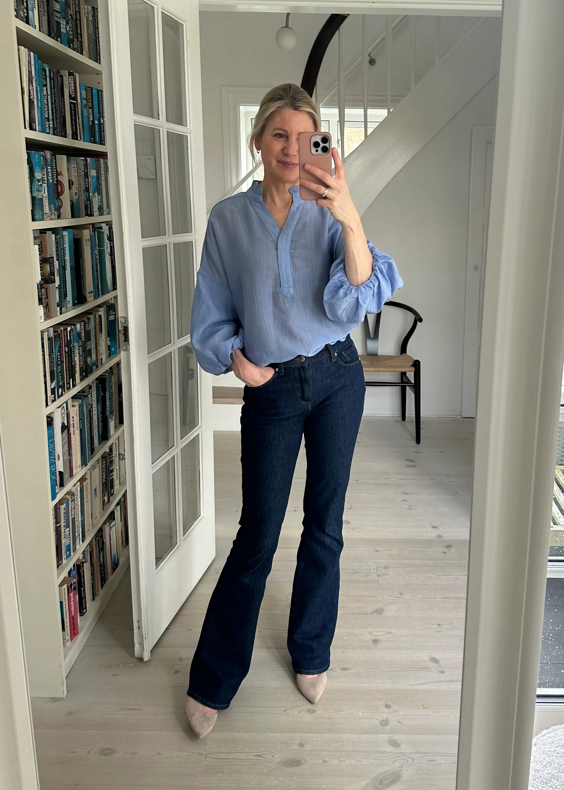 Co'Couture KendraCC Frill Blouse pale blue - Image 4