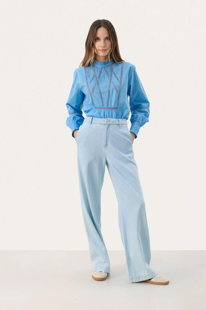 Part Two CoraliePW Pants Whiteish Blue Denim - Image 2