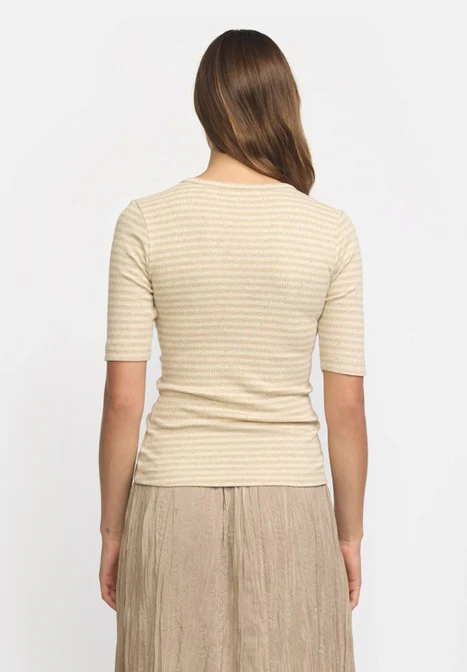 Esmé Studios ESBloom Stripe 2/4 T-shirt GOTS Buttercream - Image 3