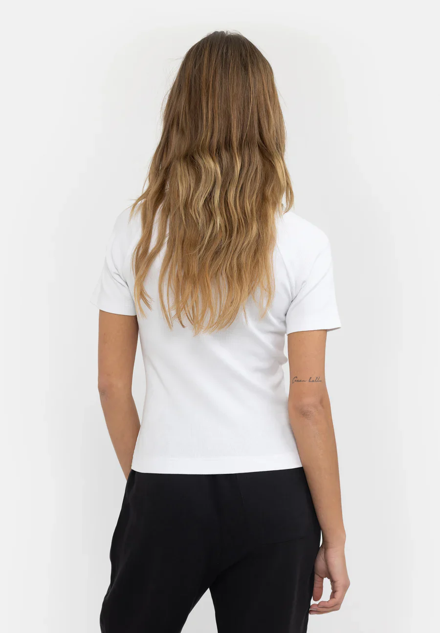 Esmé Studios ESBlossom SS O-neck Rib T-shirt White - Image 2