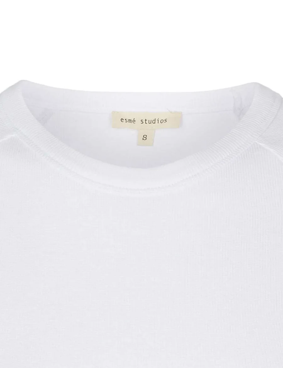 Esmé Studios ESBlossom SS O-neck Rib T-shirt White - Image 7