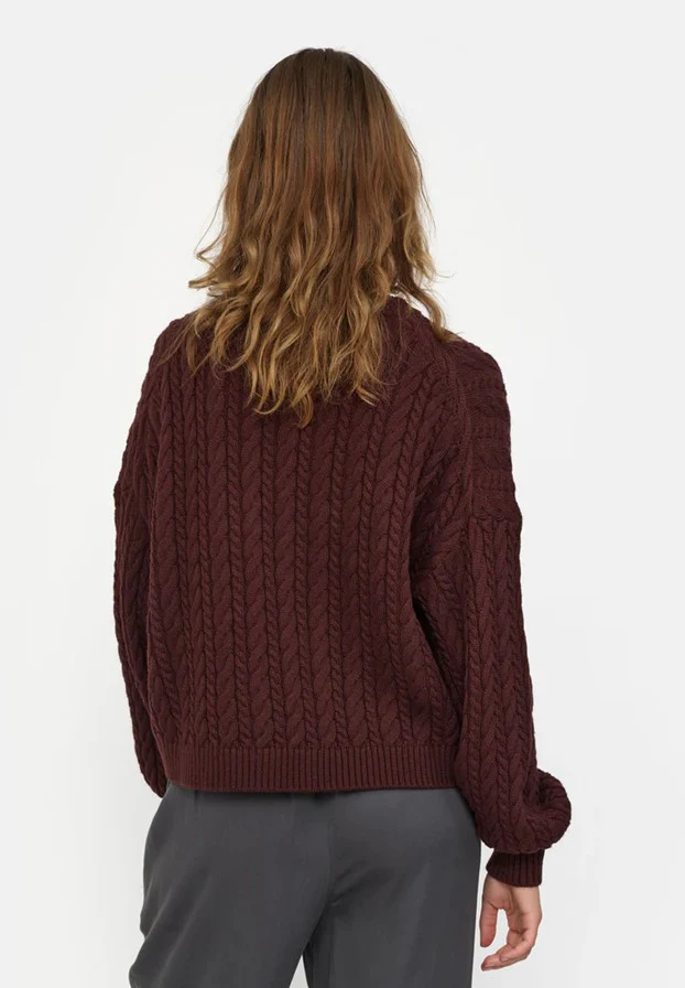 Esmé Studios ESBraidy Jumper Knit Bitter Chocolate (bordeaux) - Image 10