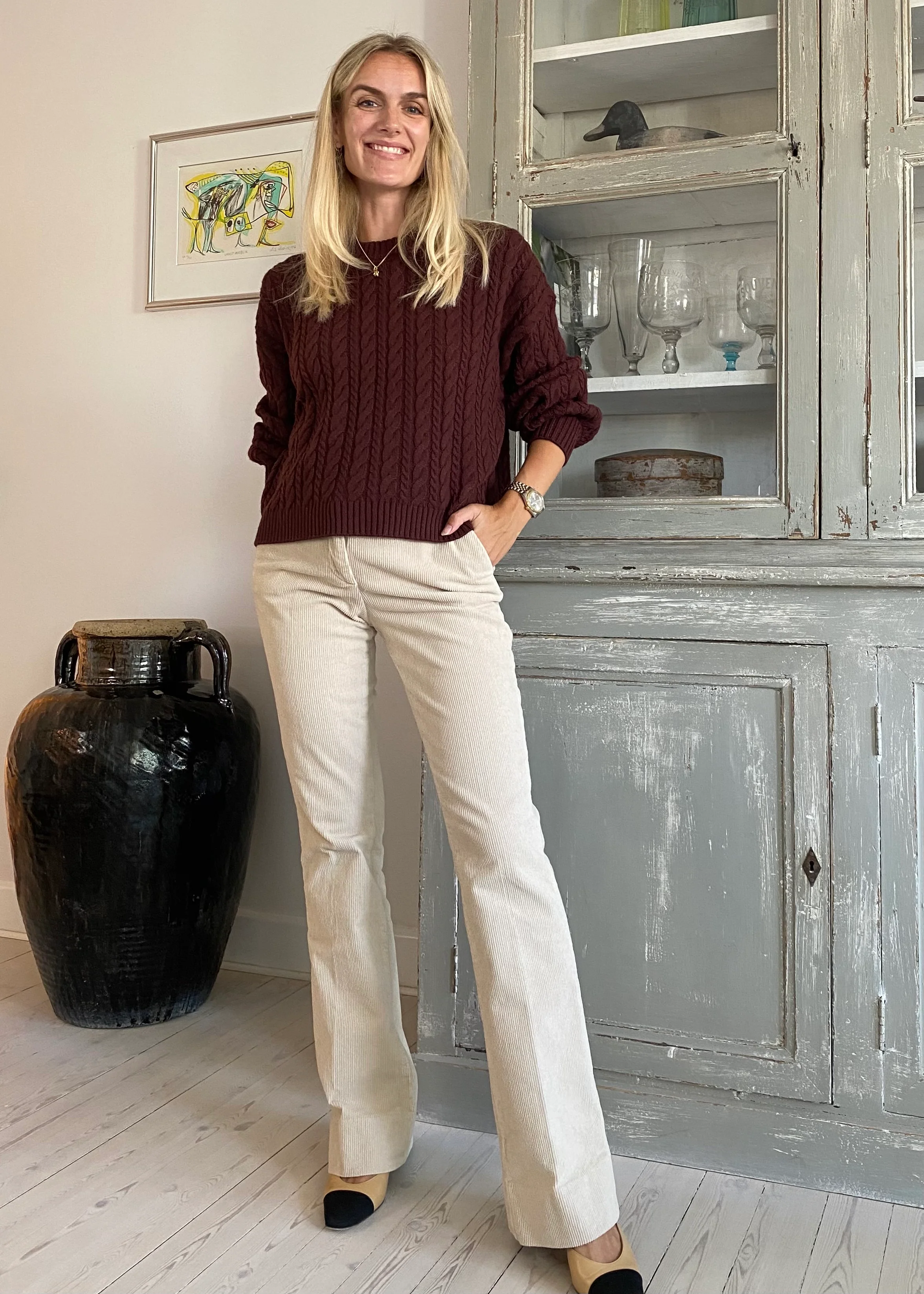 Esmé Studios ESBraidy Jumper Knit Bitter Chocolate (bordeaux) - Image 3