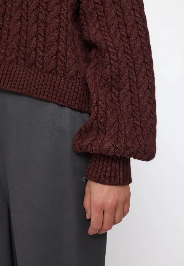 Esmé Studios ESBraidy Jumper Knit Bitter Chocolate (bordeaux) - Image 8