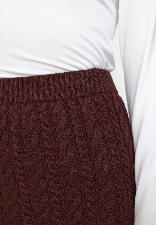 Esmé Studios ESBraidy Skirt Knit Bitter Chocolate (bordeaux) - Image 5