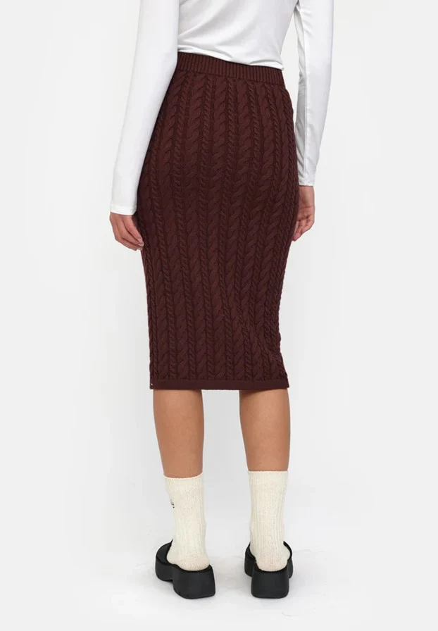 Esmé Studios ESBraidy Skirt Knit Bitter Chocolate (bordeaux) - Image 6