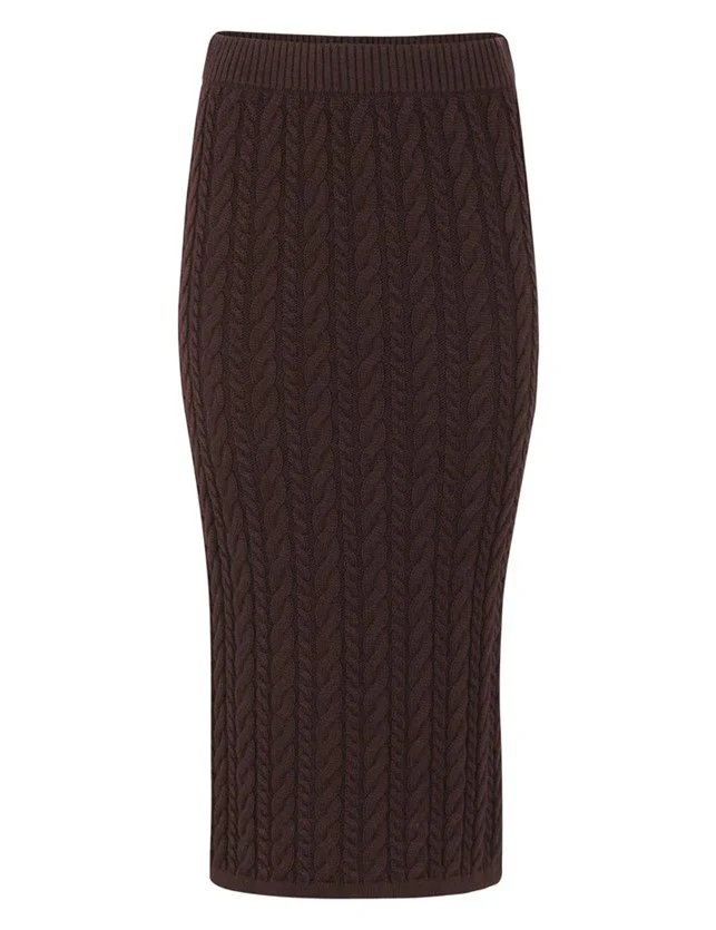 Esmé Studios ESBraidy Skirt Knit Bitter Chocolate (bordeaux) - Image 7