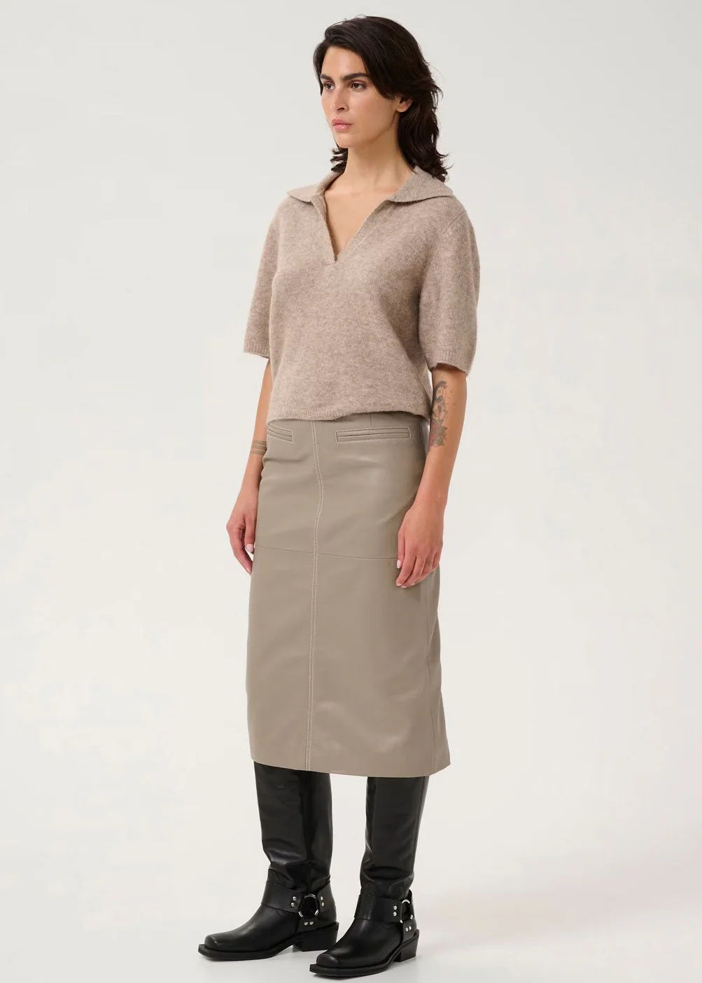 Gestuz GZalpha ss polo pullover warm sand melange - Image 2