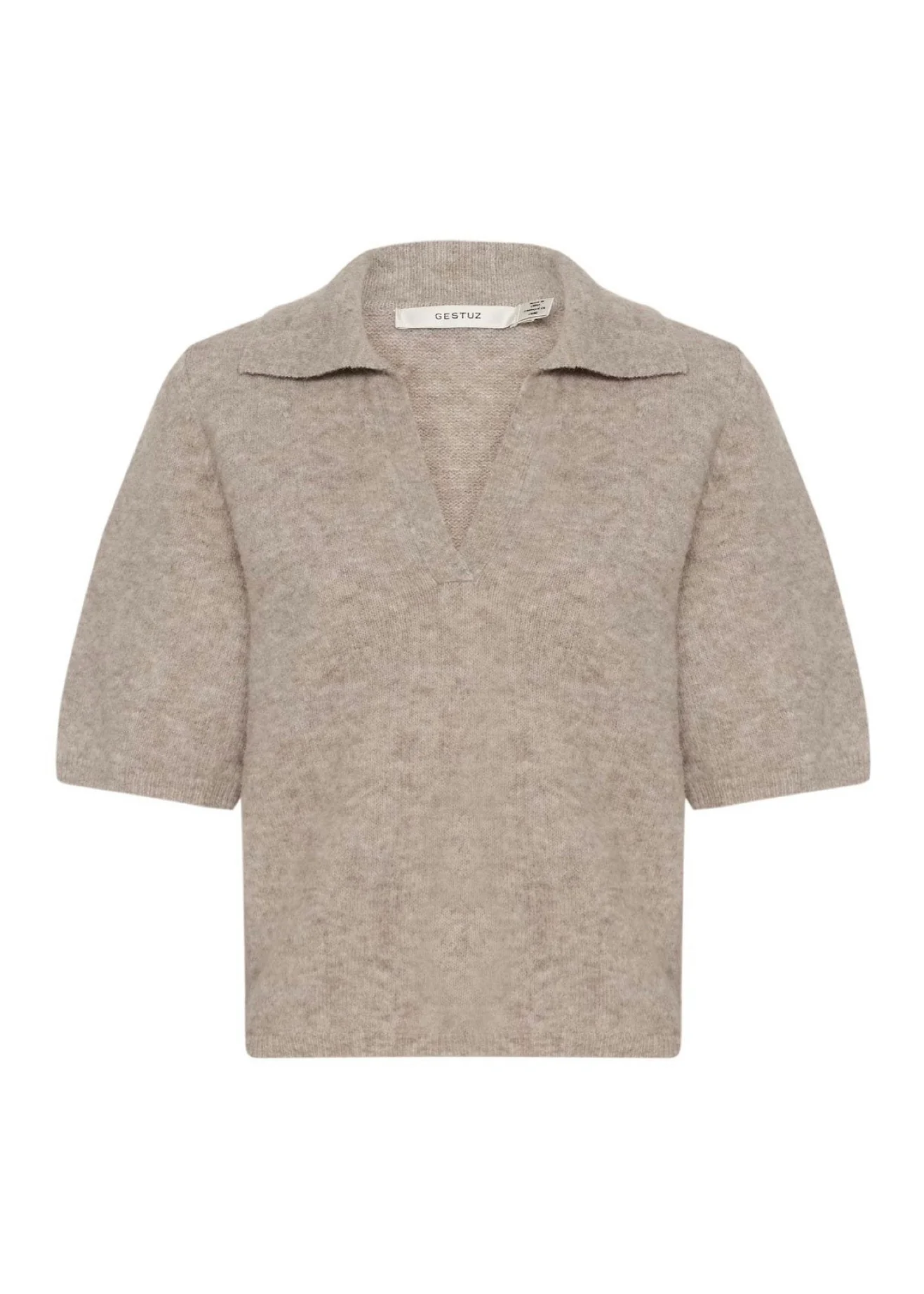 Gestuz GZalpha ss polo pullover warm sand melange - Image 4