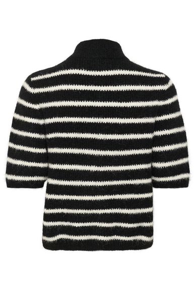 Gestuz GZalpha SS short cardigan black ivory stripe - Image 8