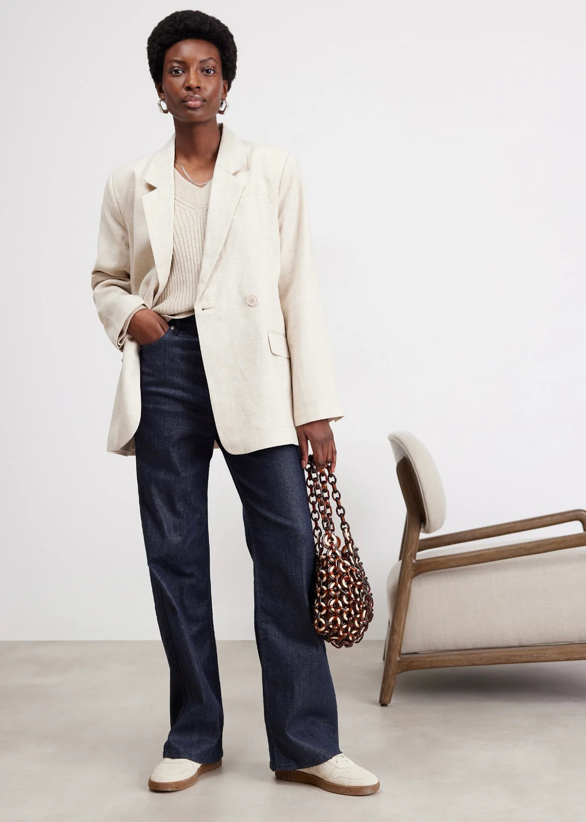 Gestuz LizaGZ Linen Blazer Tammy light sand - Image 5