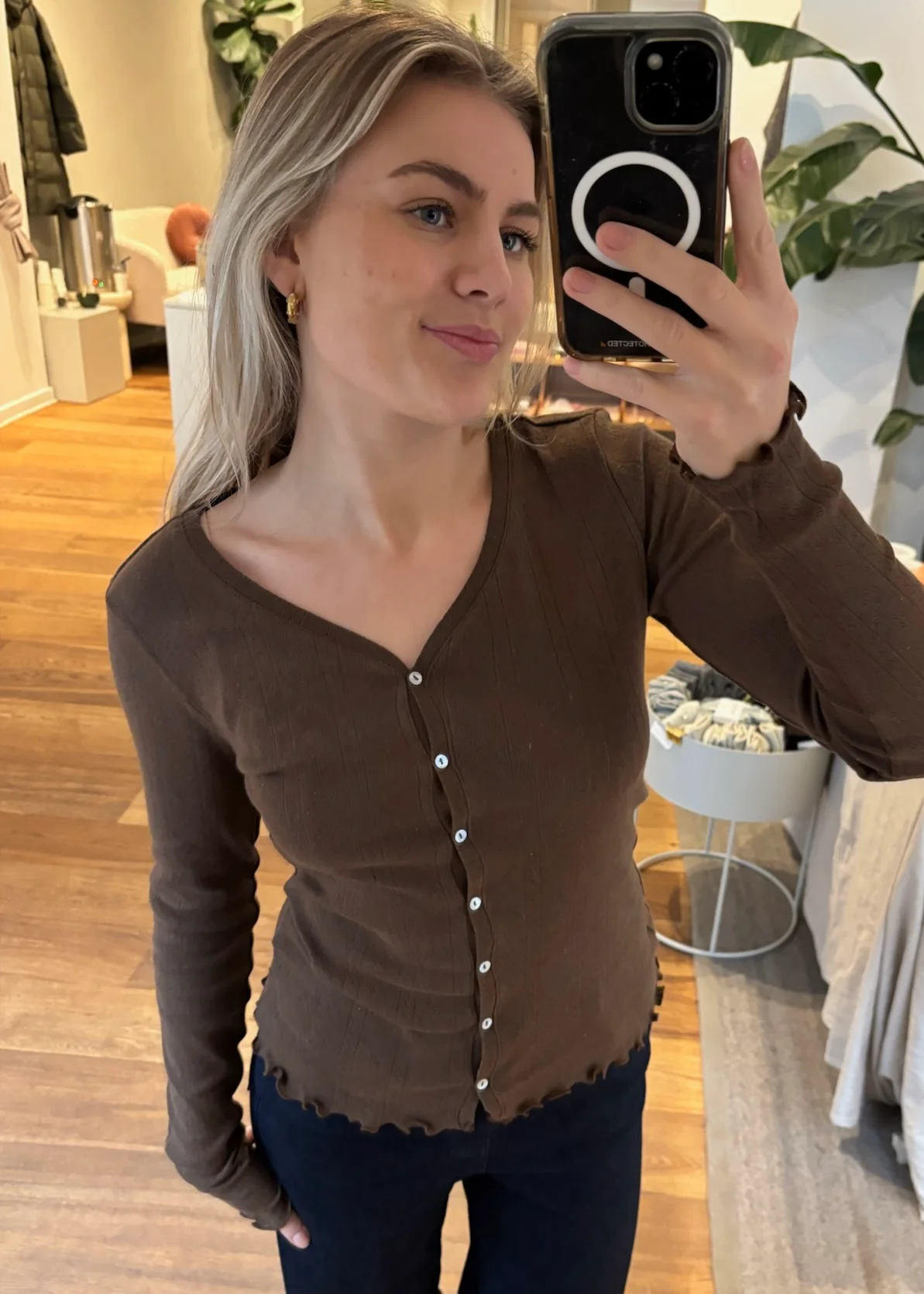 Saint Tropez GruSZ Cardigan Fondue Fudge Melange - Image 3