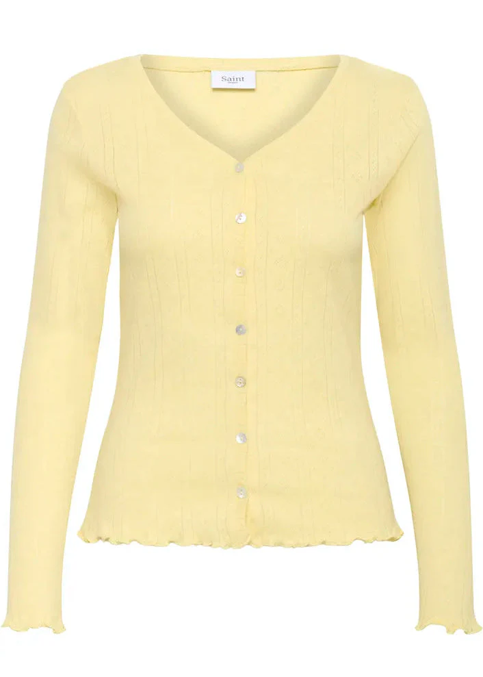 Saint Tropez GruSZ Cardigan Pale Banana yellow - Image 4