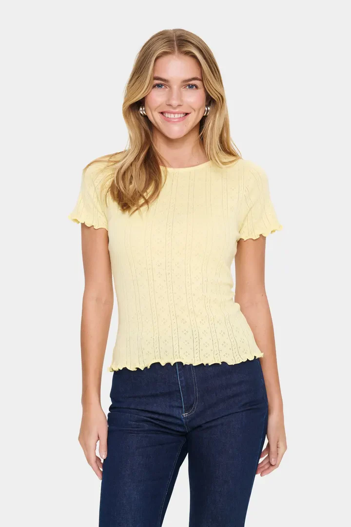 Saint Tropez GruSZ T-Shirt Pale Banana yellow - Image 3