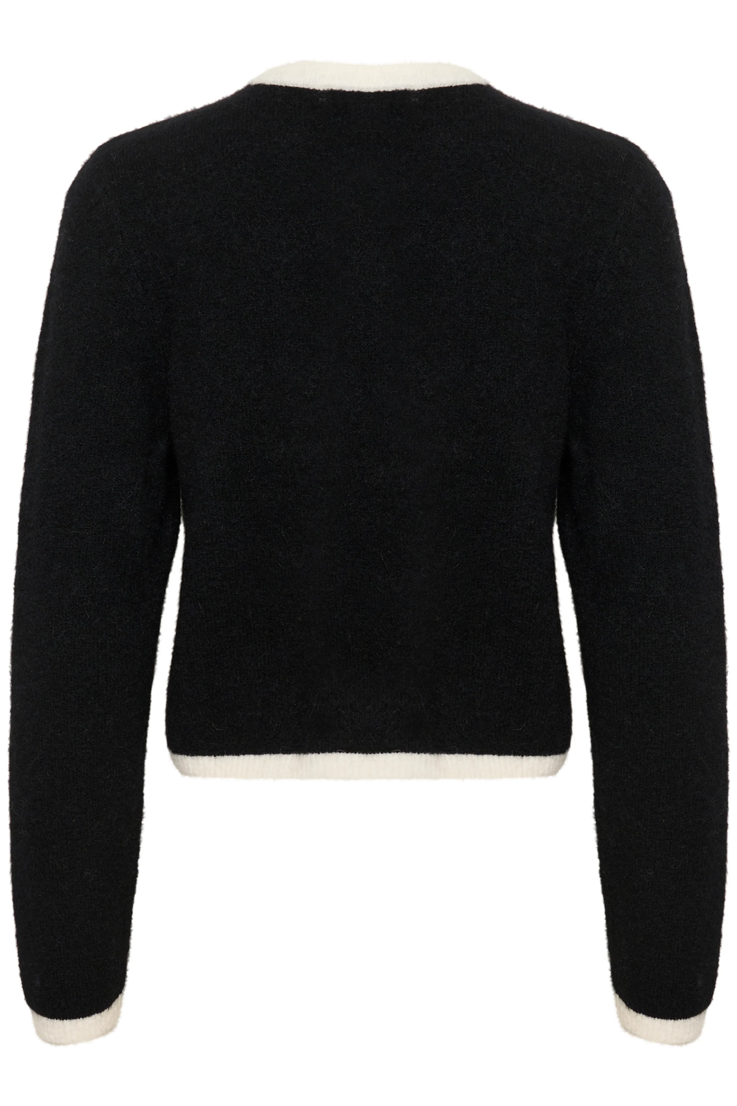Gestuz GZalpha ls contrast cardigan Black/Ivory comb - Image 7