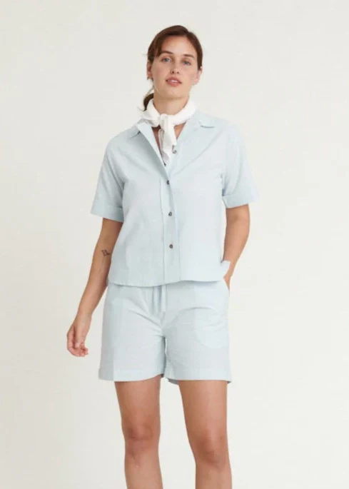 Basic Apparel Harriet Shorts Ashley Blue/Whisper White - Image 5