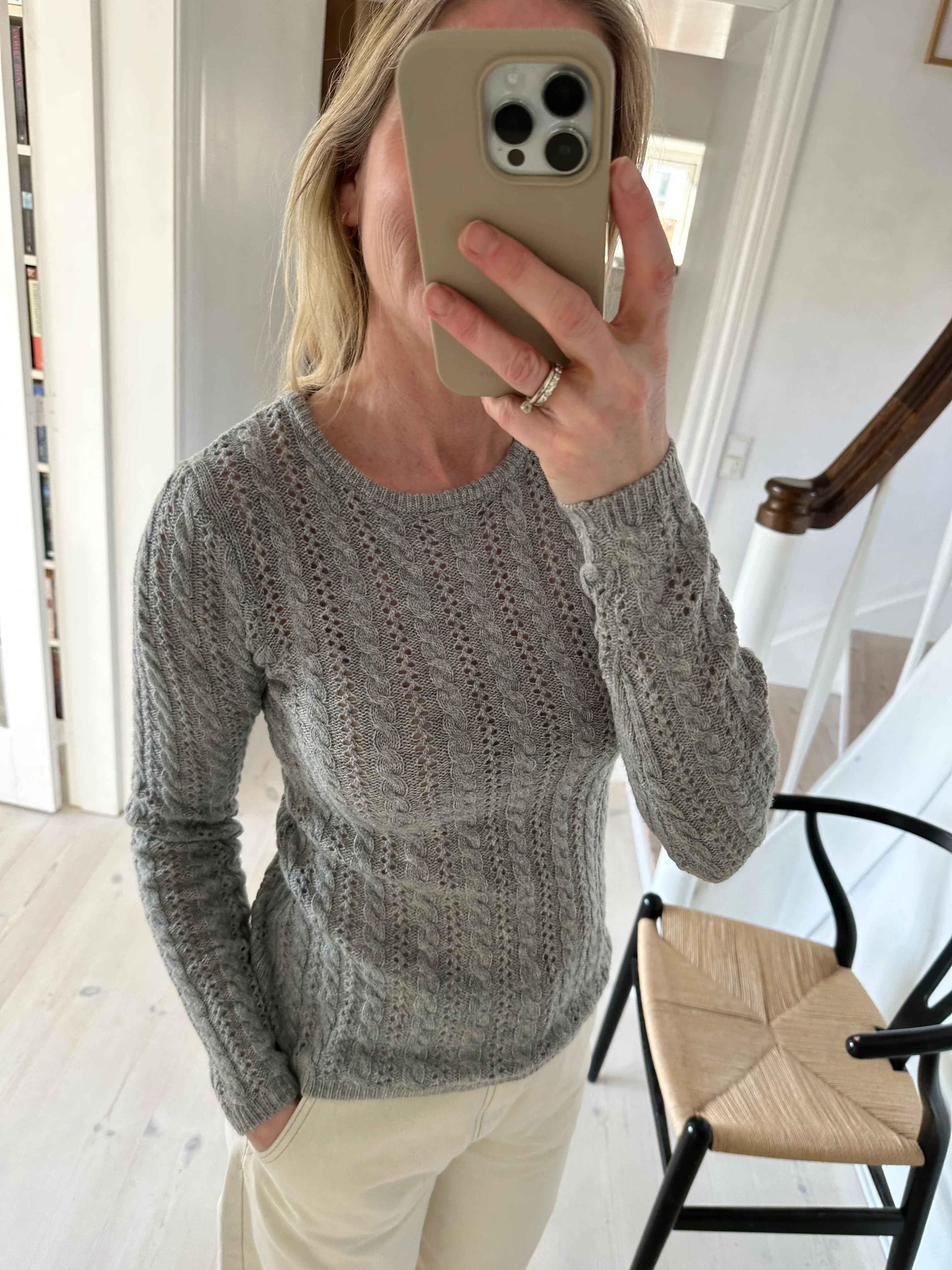 Modström HowieMD cable o-neck Grey Melange - Image 7