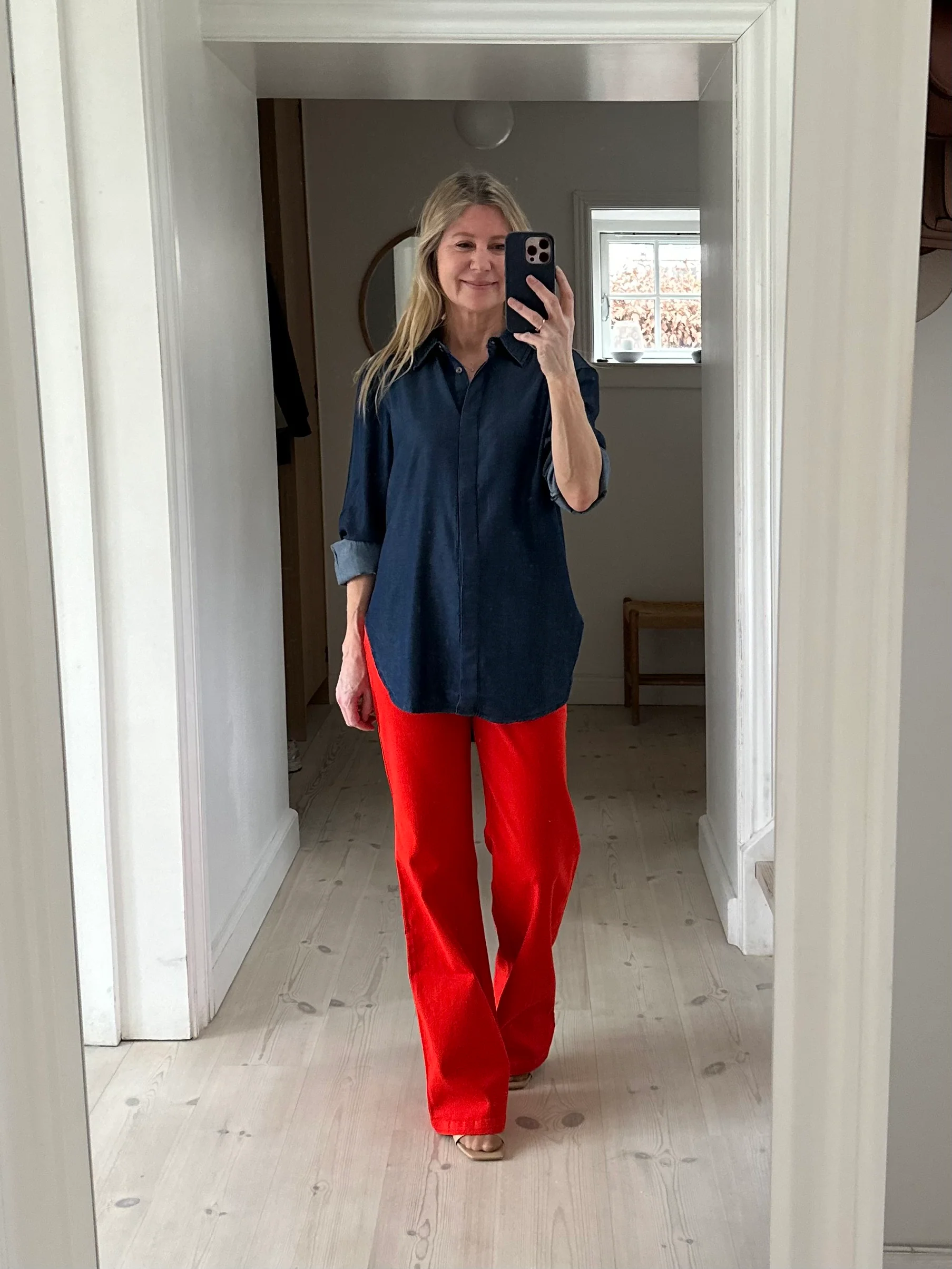 Saint Tropez IluSZ Wide Leg Jeans Flame Scarlet - Image 4