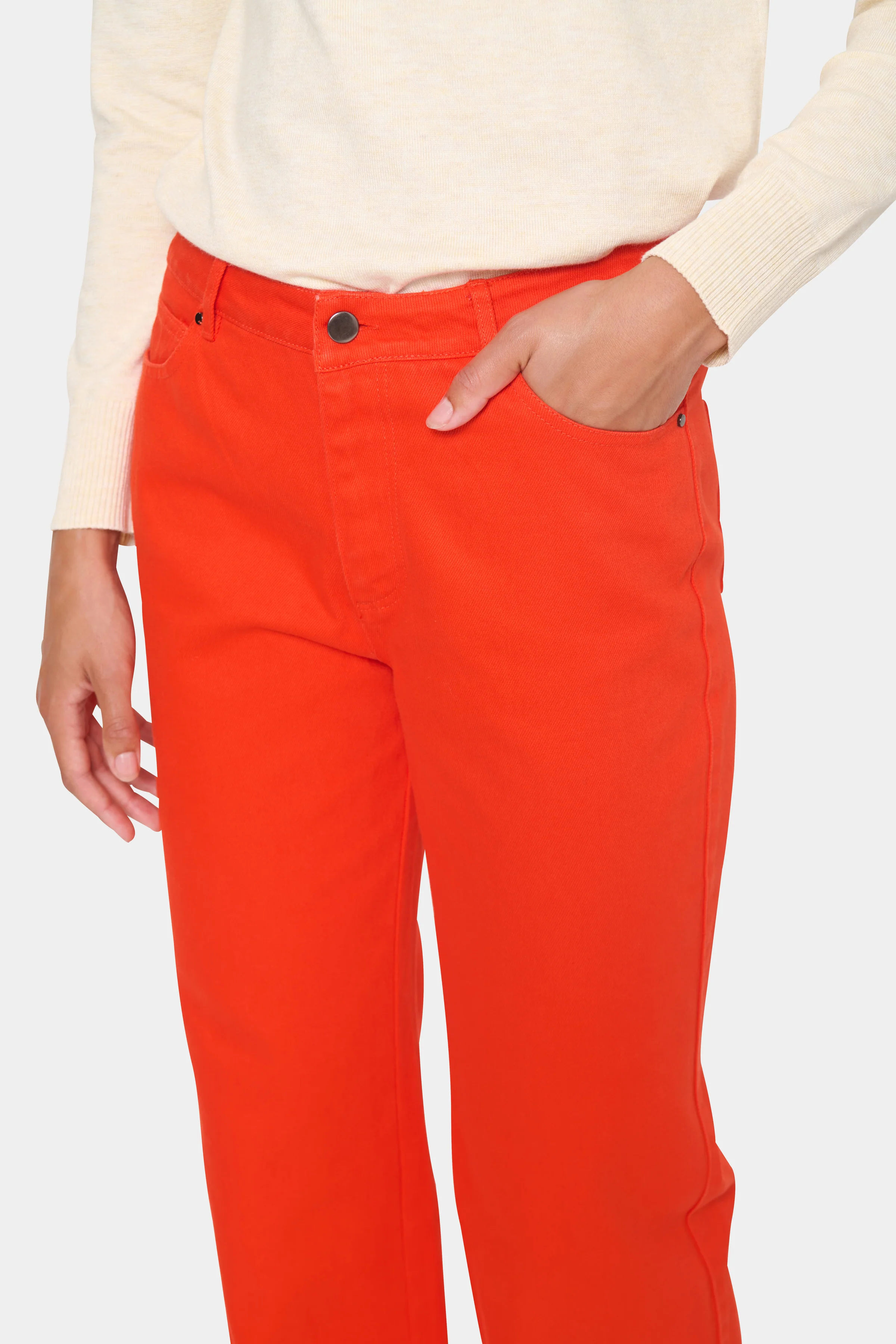 Saint Tropez IluSZ Wide Leg Jeans Flame Scarlet - Image 7