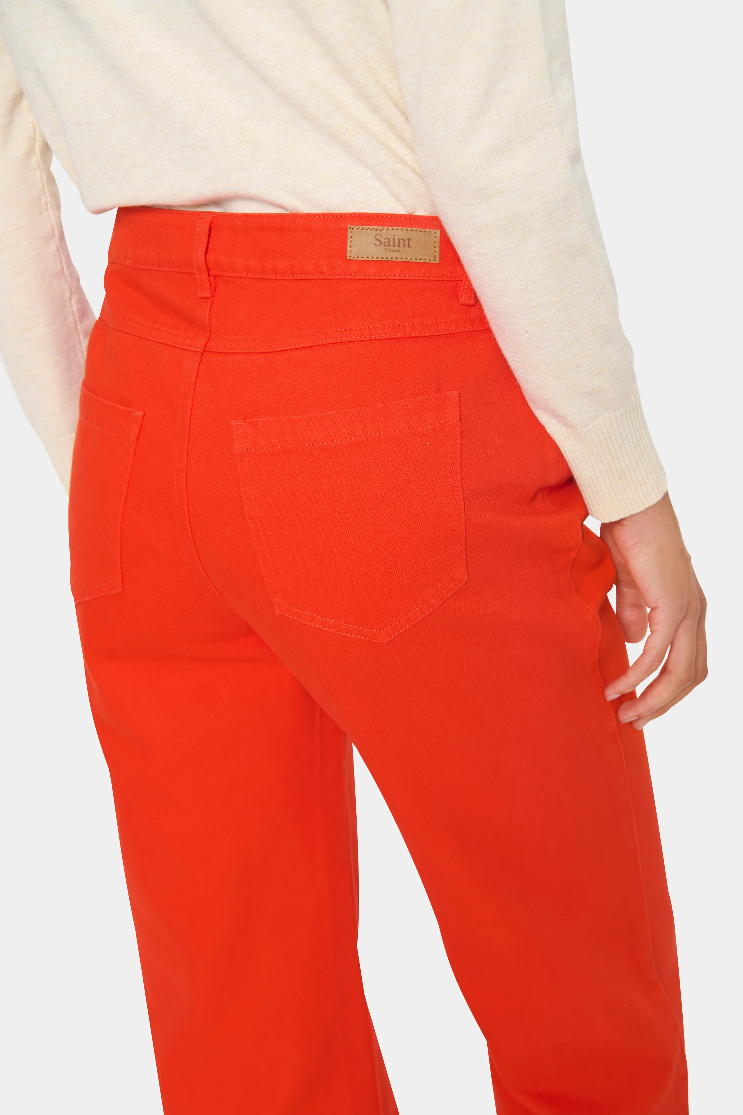 Saint Tropez IluSZ Wide Leg Jeans Flame Scarlet - Image 8