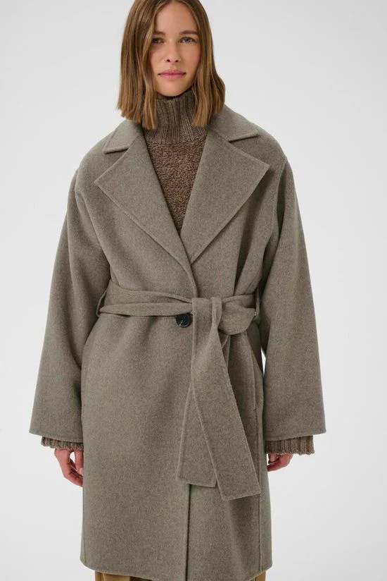 Inwear YillaIW Short Coat Sandy Grey Melange - Image 2